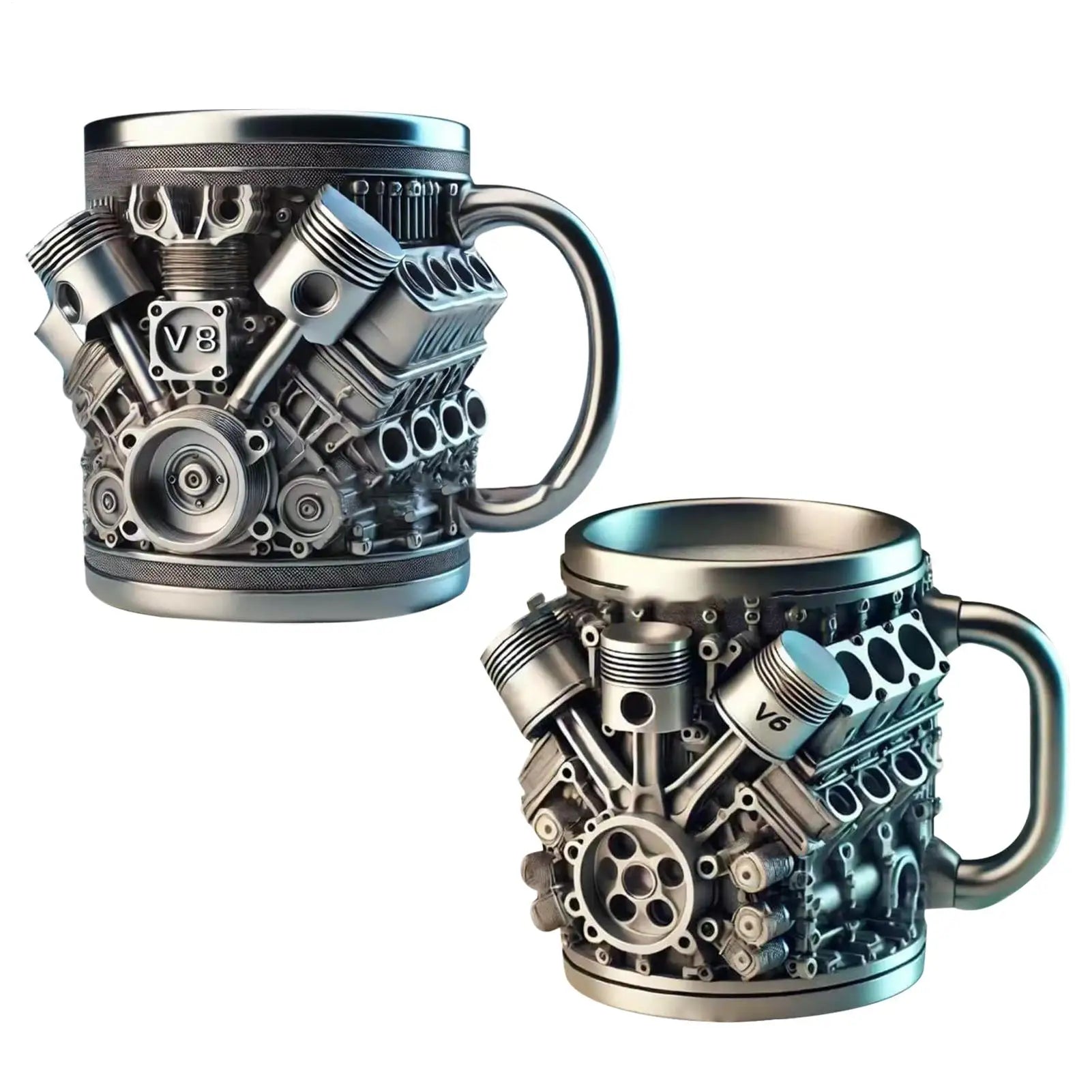 Stainless Steel Mug Cup Engine Design Water Mug Tea Cup Insulated Beverage Drinkware with Double Wall for Coffee Tea Juice Milk